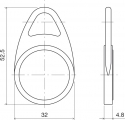 Rozměry RFID přívěsek TDP